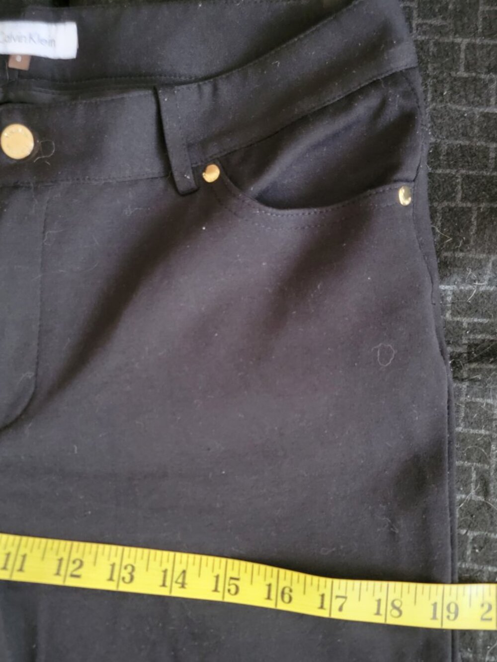 CALVIN KLEIN HIGH RISE BLACK PANTS - Picture 7 of 8